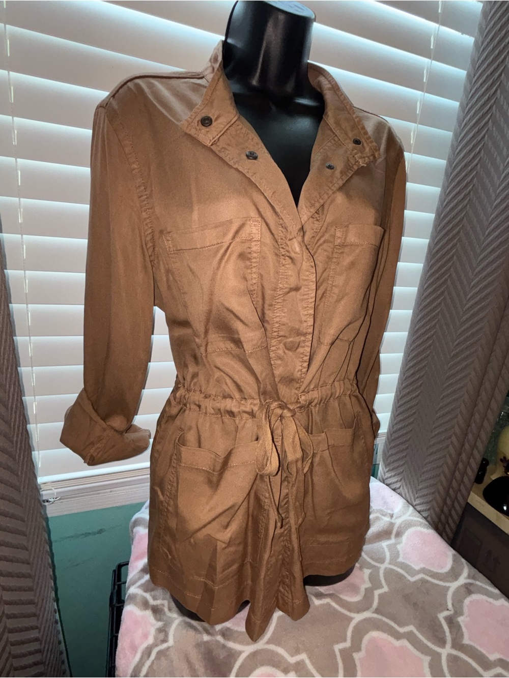 Women's vintage Utility Drawstring Jacket/shirt casual size M
